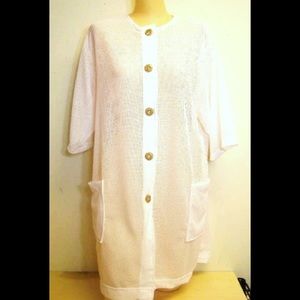 NWT white mesh cover-up top